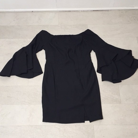 VENUS Dresses & Skirts - Venus Top Dress Sz 10 Black Peasant Blouse